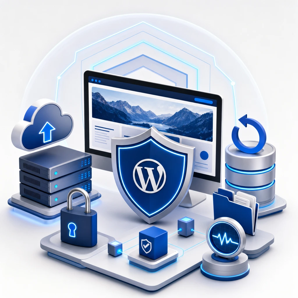 WordPress Security & Disaster Protection — WNYpress illustration