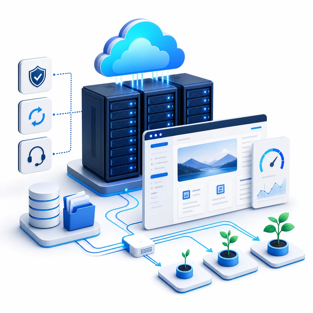 Web Hosting Plus Grow — WNYPress illustration
