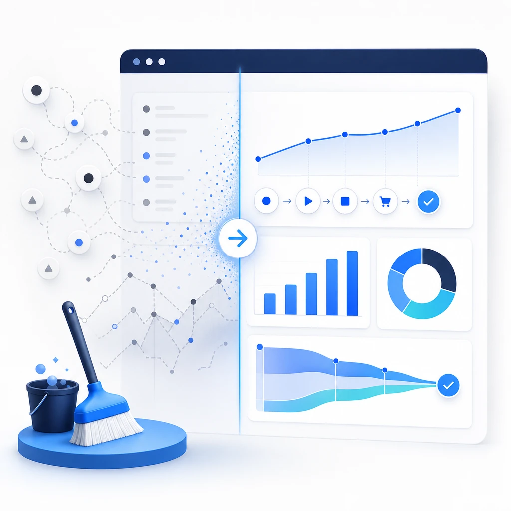 Analytics Event Cleanup — WNYPress illustration