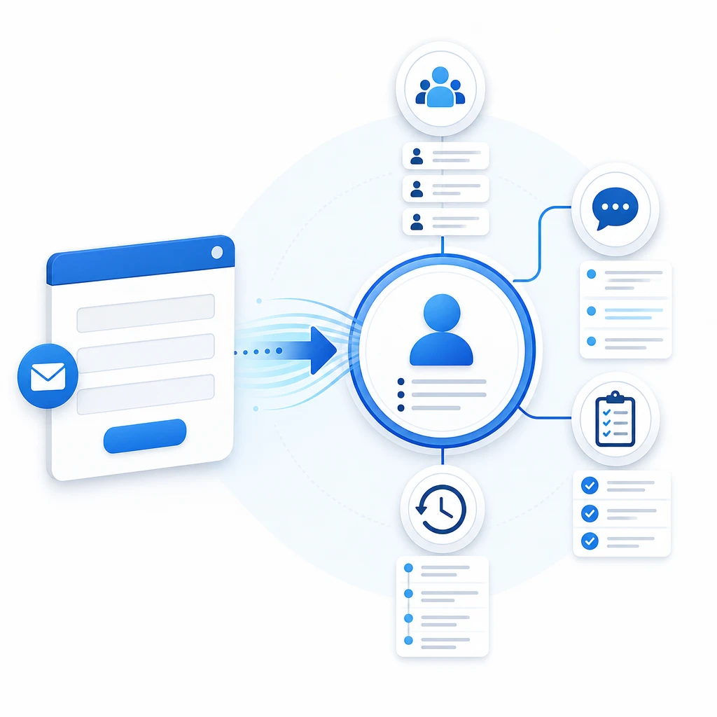 Contact Form to CRM Setup — WNYPress illustration