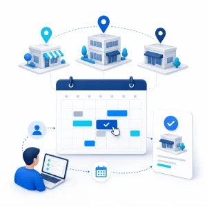 Multi-Location Booking Setup — WNYPress illustration