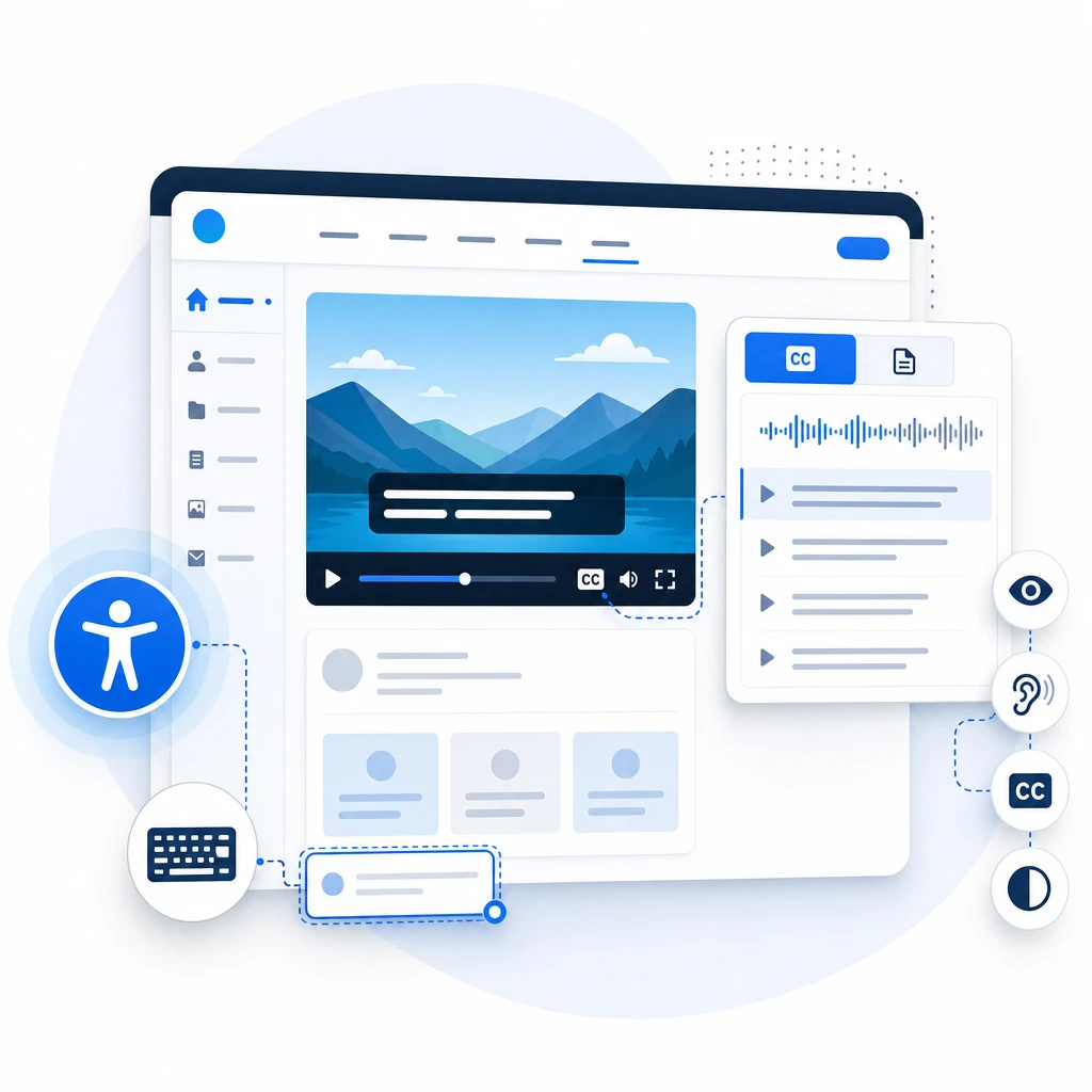 Video Caption and Transcript Setup — WNYPress illustration