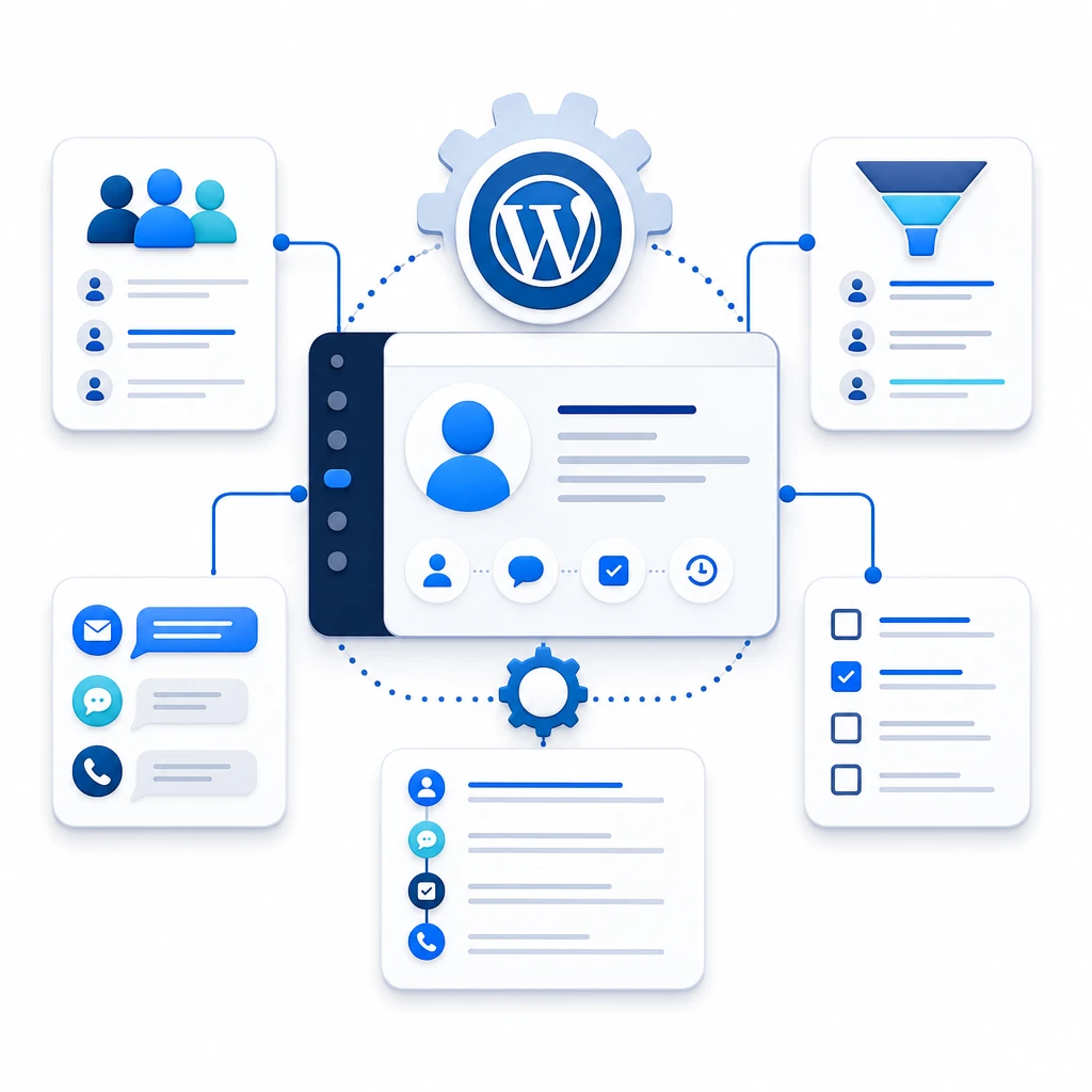 WordPress CRM Setup — WNYPress illustration